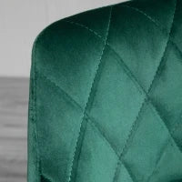 Set 2 Sgabelli da Bar, Altezza Regolabile con Base in Metallo e Seduta in Velluto, Sgabelli Moderni con Schienale e Poggiapiedi, 46x48x83-104 cm, Verde