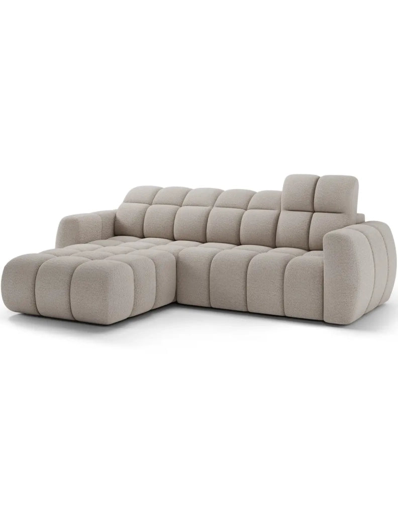 Divano ad angolo elettrico FANOTI 3 posti beige – angolo sinistro