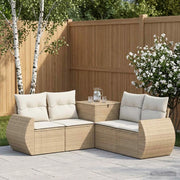 Set di divani 5 pz Beige e Bianco Crema 3447902