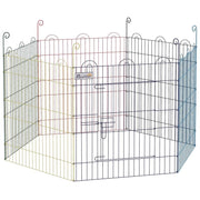 CANCELLINO PER CANI A 6 PANNELLI IN METALLO CON CHIUSURA A SCATTO, Ø120X60 CM, MULTICOLORE