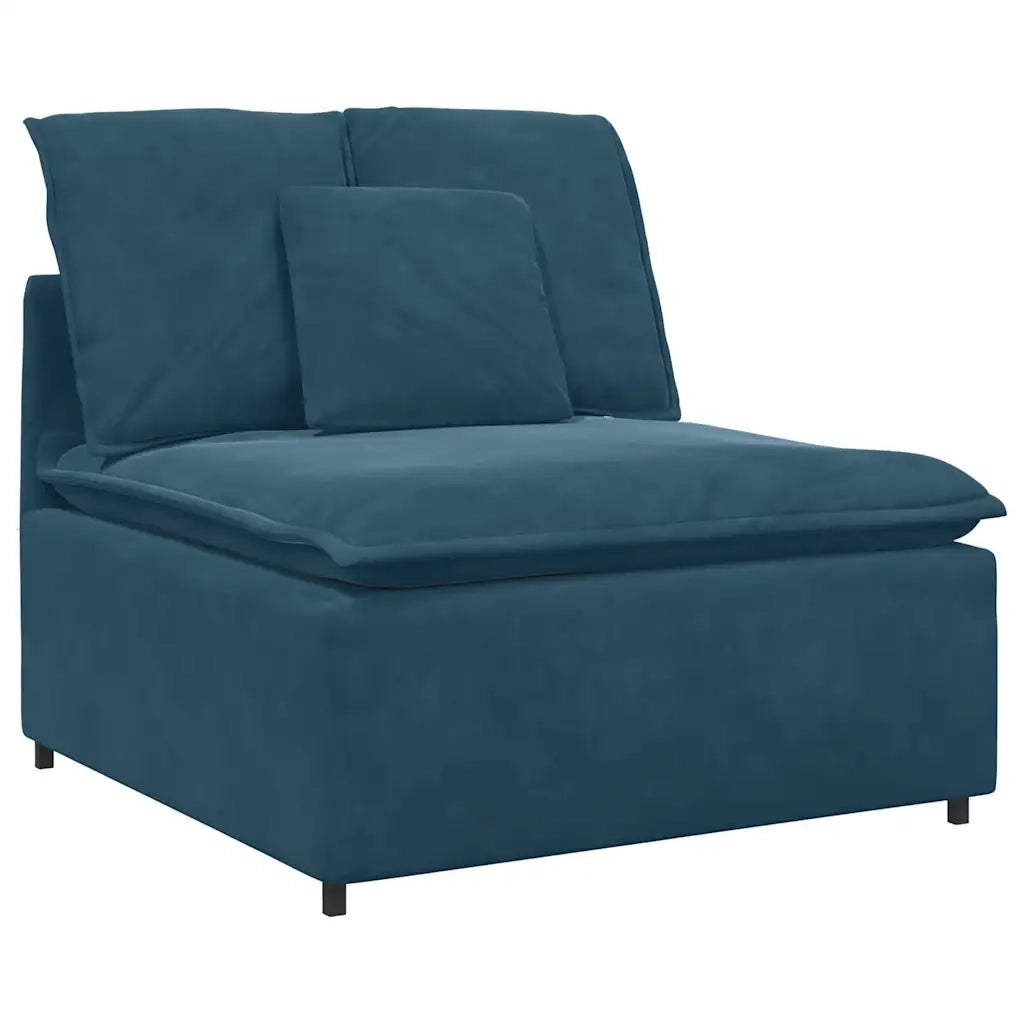 Divano Modulare con Cuscini in Velluto Blu 3321158