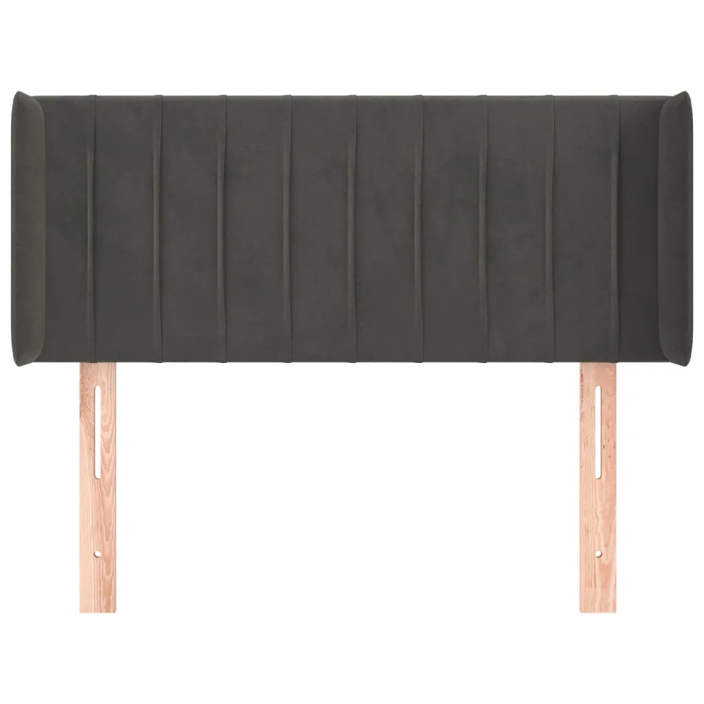 Testiera ad Orecchio Grigio Scuro 103x16x78/88 cm in Velluto