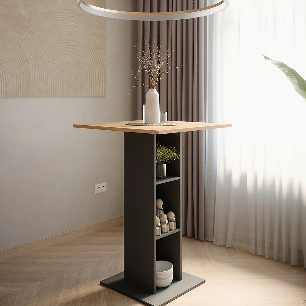 Vicco Tavolo da bar Quercia dorata/antracite 75 x 75 cm