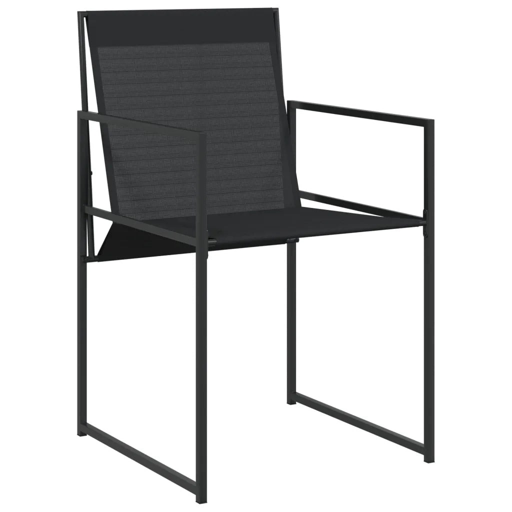 Set da Pranzo da Giardino 5 pz Nero in Textilene 3295118