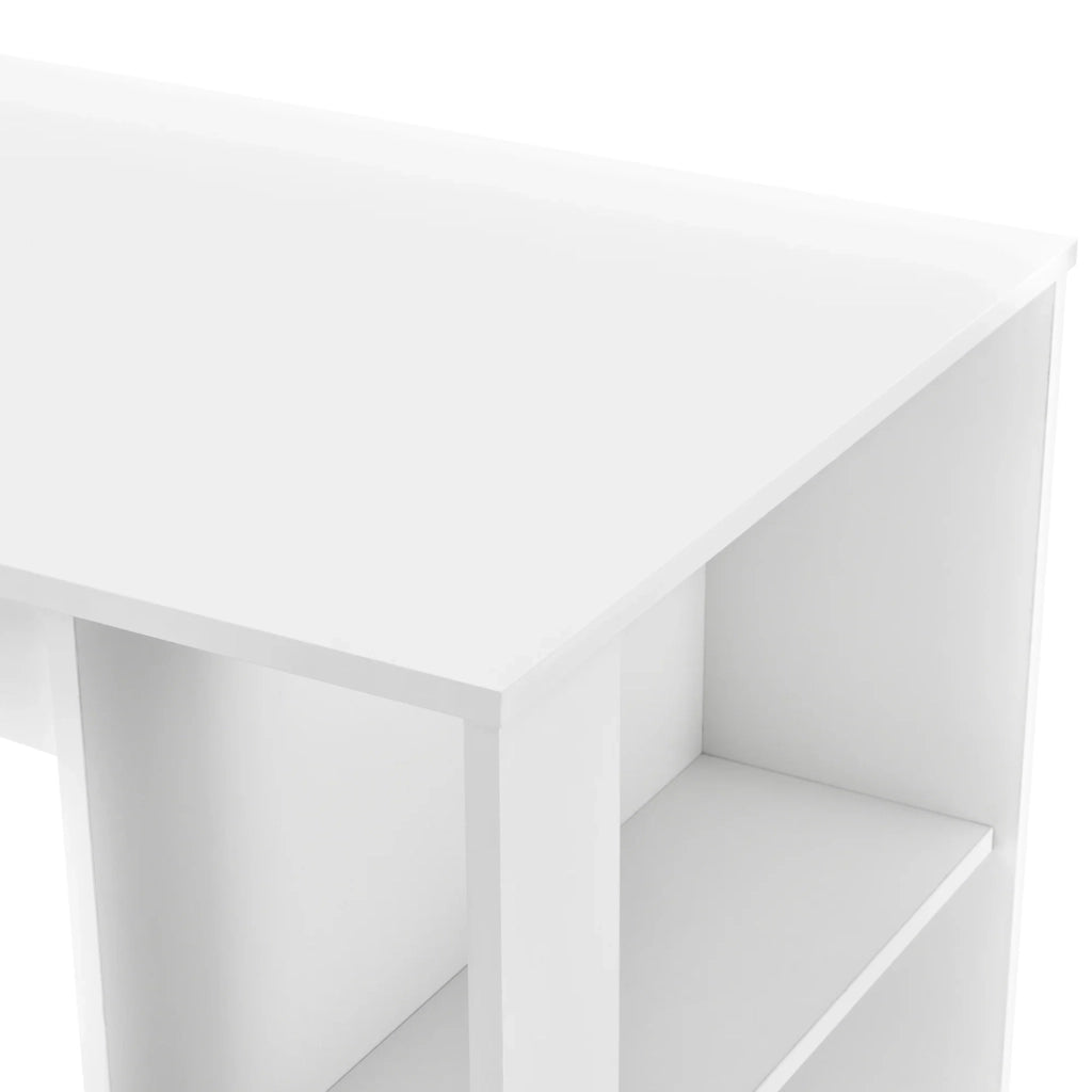 Tavolo da bar di design con superfici di appoggio tavolo da bistrot con 3 ripiani pannello di particelle 110 x 50 x 103 cm bianco 03_0006204
