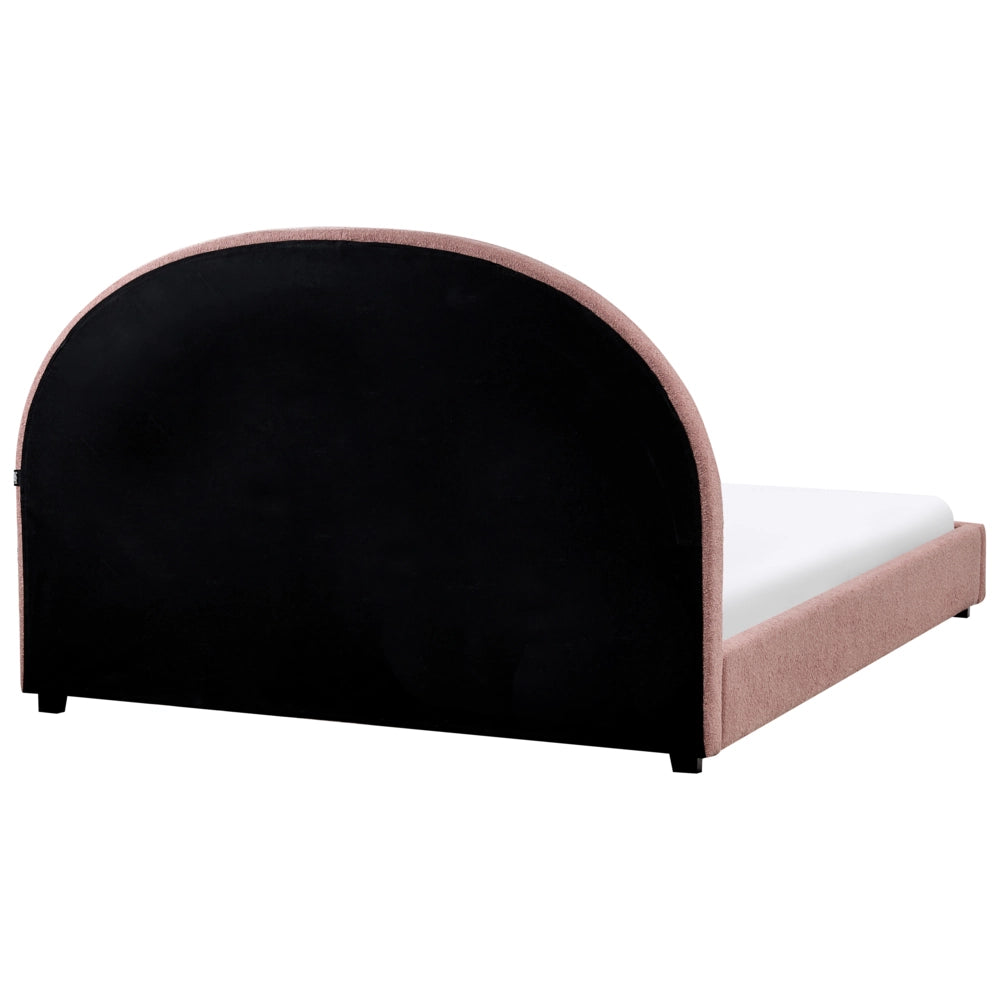 Letto ad acqua dal design minimalista e retrò in tessuto di poliestere rosa pastello 140 x 200 cm