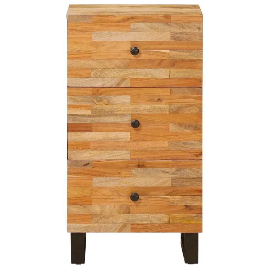 Mobile laterale Marrone 40 x 33 x 75 cm Legno di mango massello