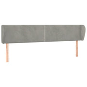 Testiera | Testata ad Orecchio Grigio Chiaro 203x23x78/88 cm in Velluto