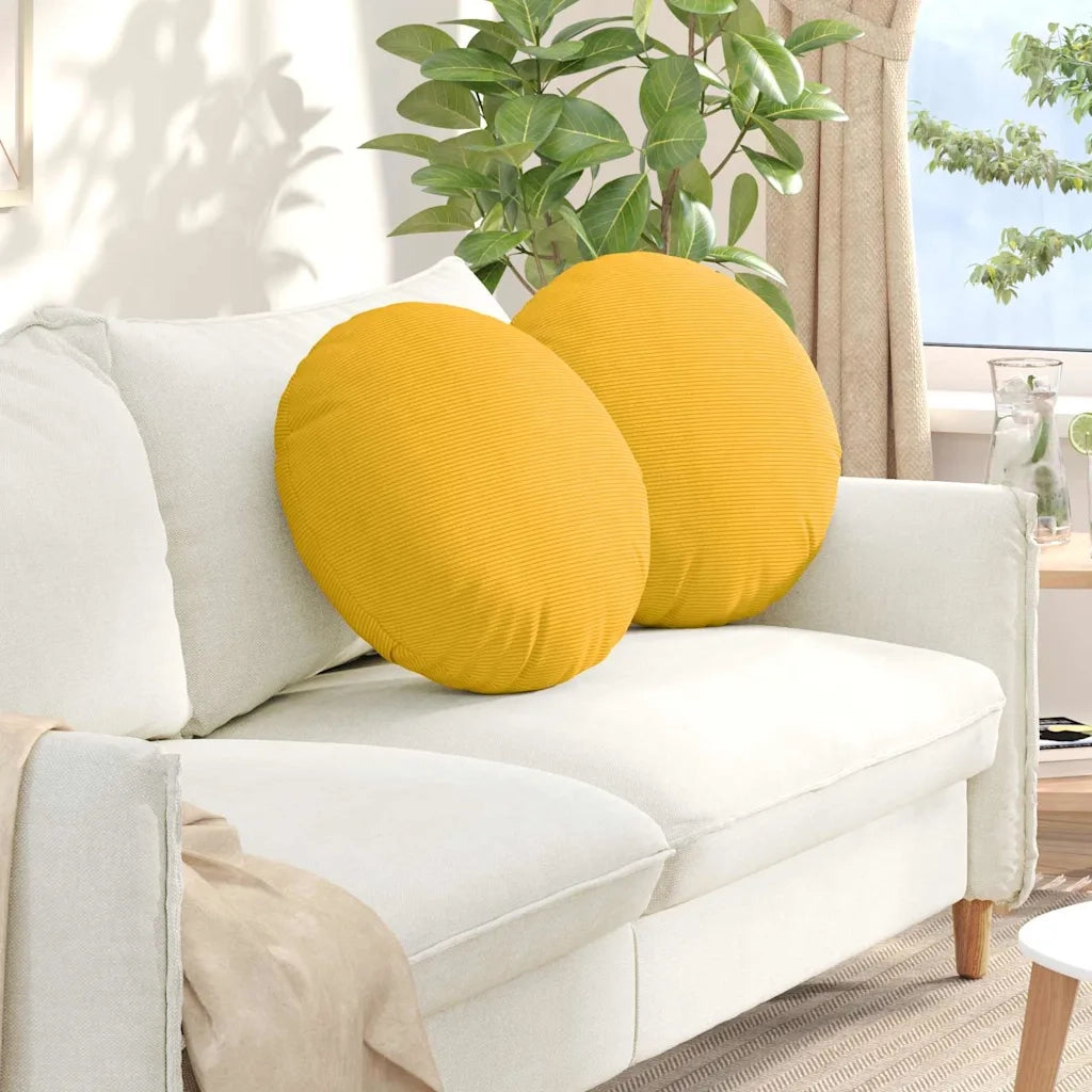 Cuscini per Seduta 2 pcs Giallo Chiaro Ø50 x 19 cm 42014192