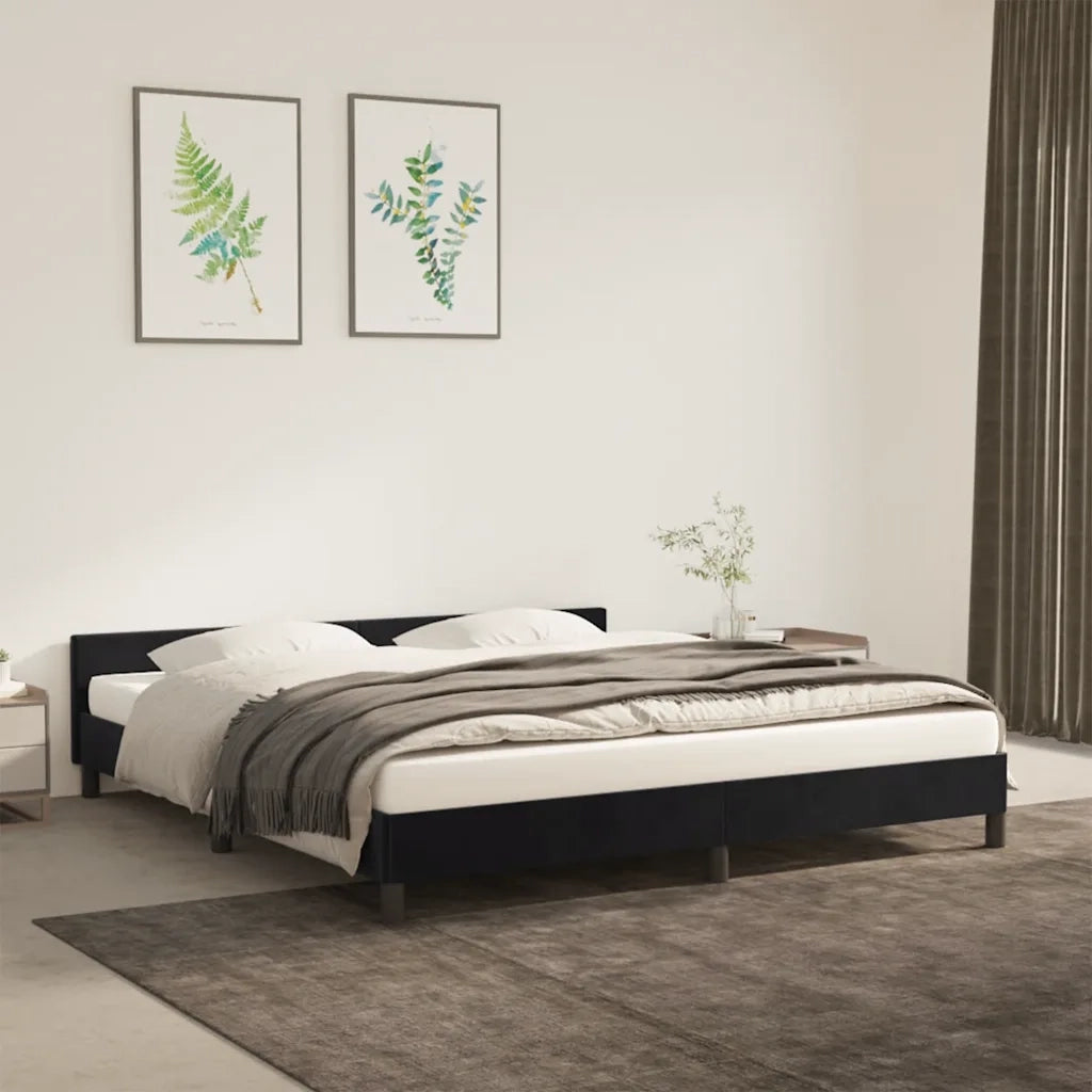 Giroletto senza Materasso Nero 160x200 cm in Velluto 347581