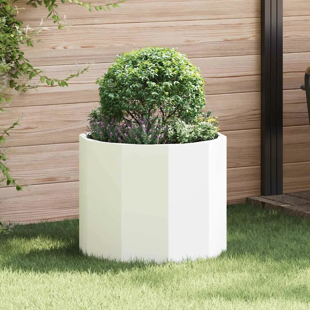 Fioriera | Cassetta per fiori | Vaso Bianco 60 x 60 x 50 cm Acciaio