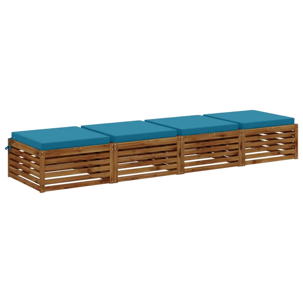 Cuscini per Sedia in 4 Pezzi SOEST 4 pz 100% Poliestere Azzurro 944918