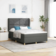 Letto con molle e materasso Grigio Scuro 90x190 cm Tessuto 3340810