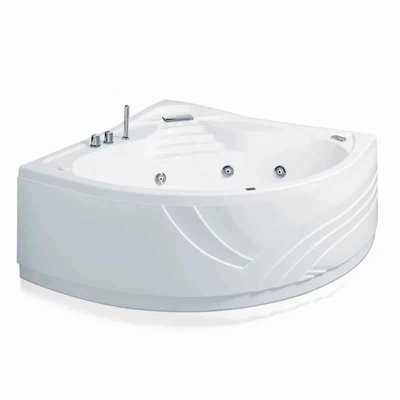 Vasca idromassaggio 140x140 con rubinetteria bordo vasca angolare serie cipro