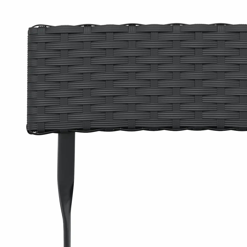 Set Pieghevole da Bistr¨° 3 pz | Set Salotto da Giardino Nero in Polyrattan