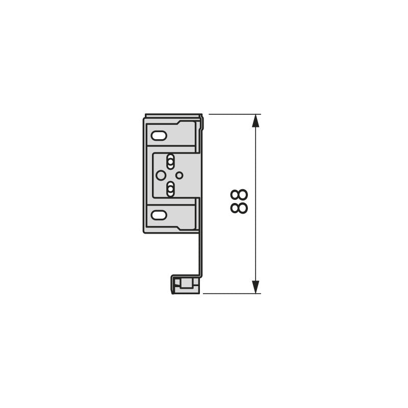 Cassetto esterno Simplex 25 kg, altezza 88 mm, profondità 490 mm, Acciaio, Grigio antracite