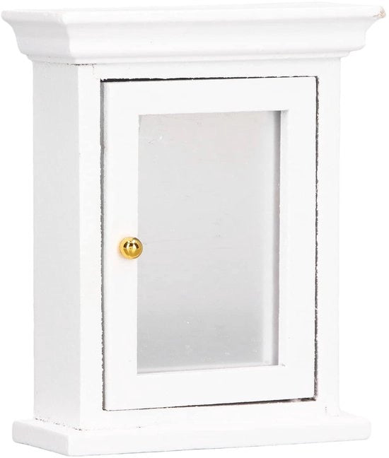 Cassettone da bagno in miniatura - Casa di bambole - Bianco - Mobili da bagno 1:12 - Materiale di alta qualità - Kunststof - Progettazione realistica - Adatto da 7 anni in su - Mobili per bambole