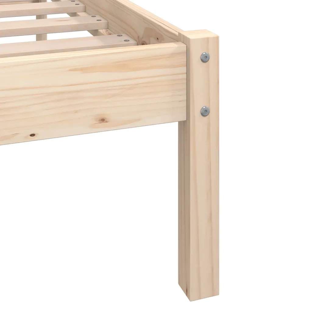 Giroletto-Struttura Letto in Legno Massello Grigio 75x190 cm Small Single 743331