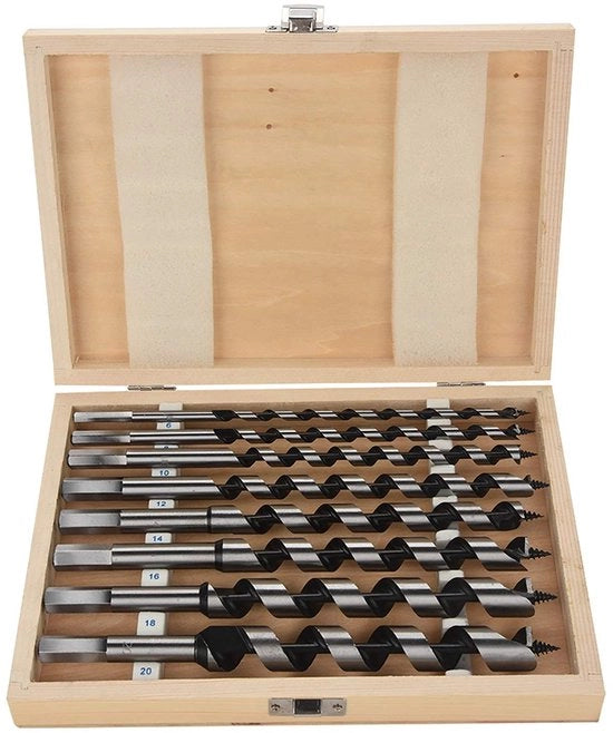 Set di fori a spirale in acciaio inossidabile ultra duraturo - 8 pezzi - Lavorazione precisa - Adatto per lavorazione del legno