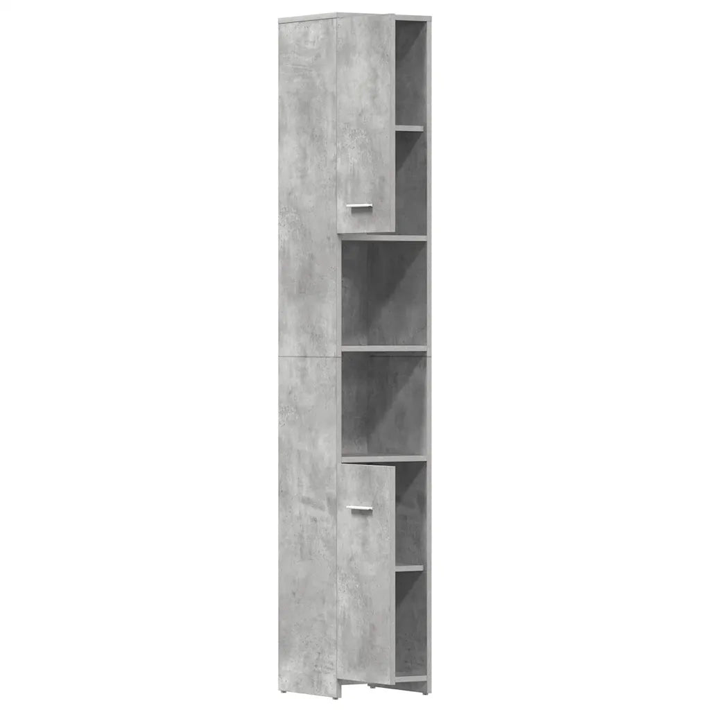 Armadio da Bagno Grigio Cemento 30x30x183,5 cm in Truciolato cod mxl 8069