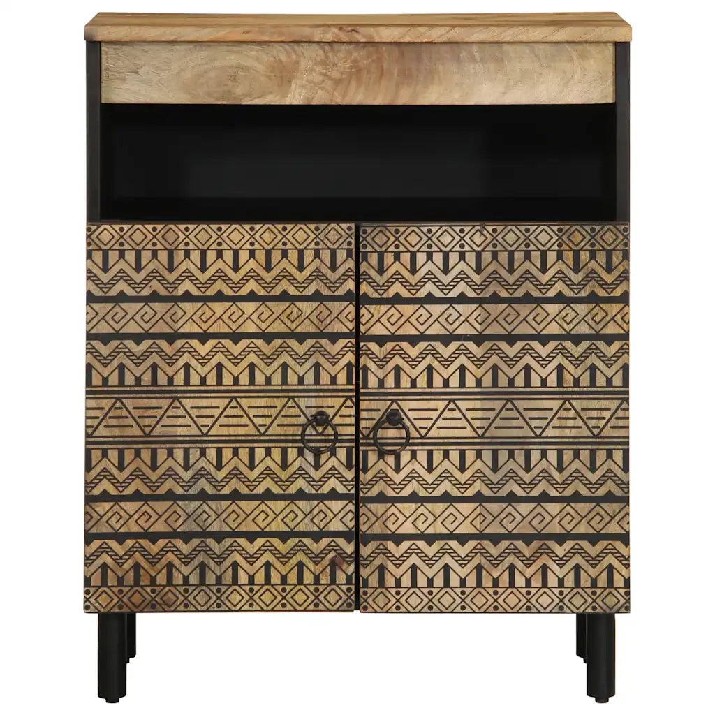 Credenza | Madia | Buffet da pranzo | Armadio da pranzo 60x33,5x75 cm in Legno Massello di Mango Grezzo