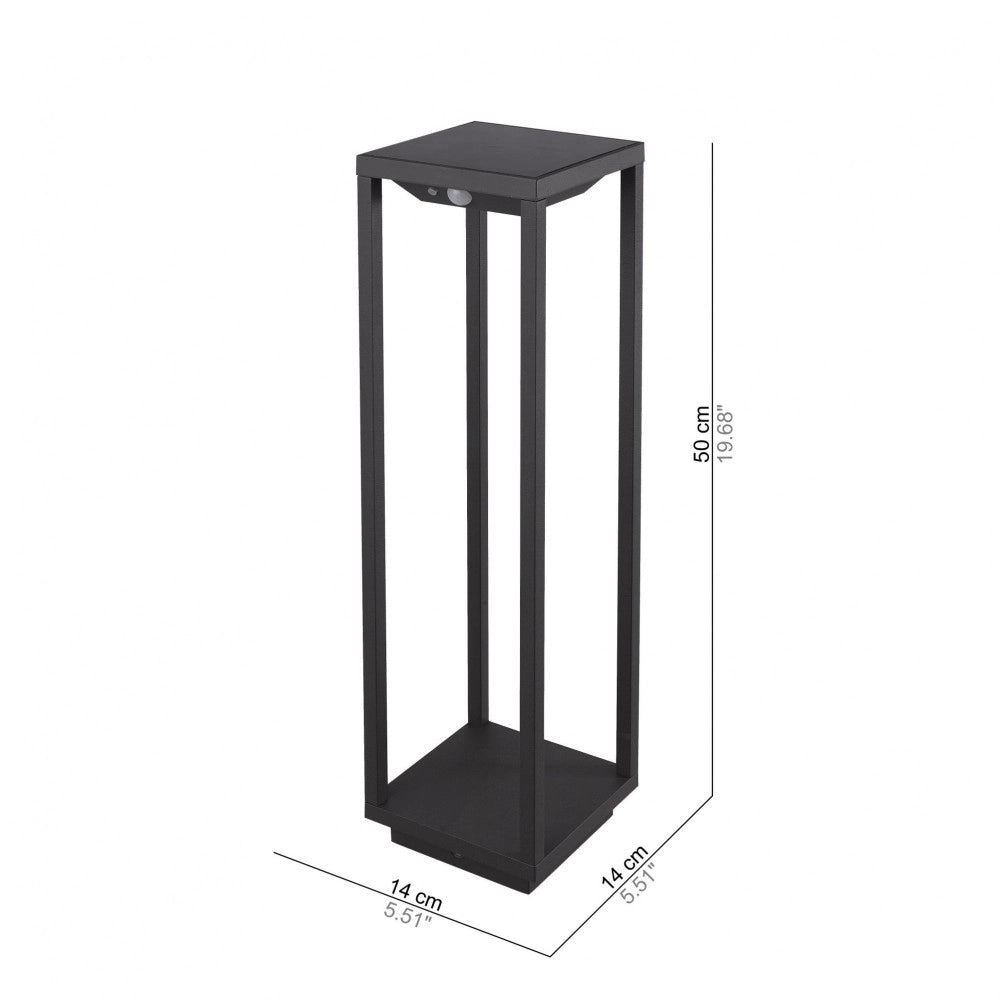 Lanterna Home solare grigio scuro a led da 2,2w a batteria IP54 Zafferano