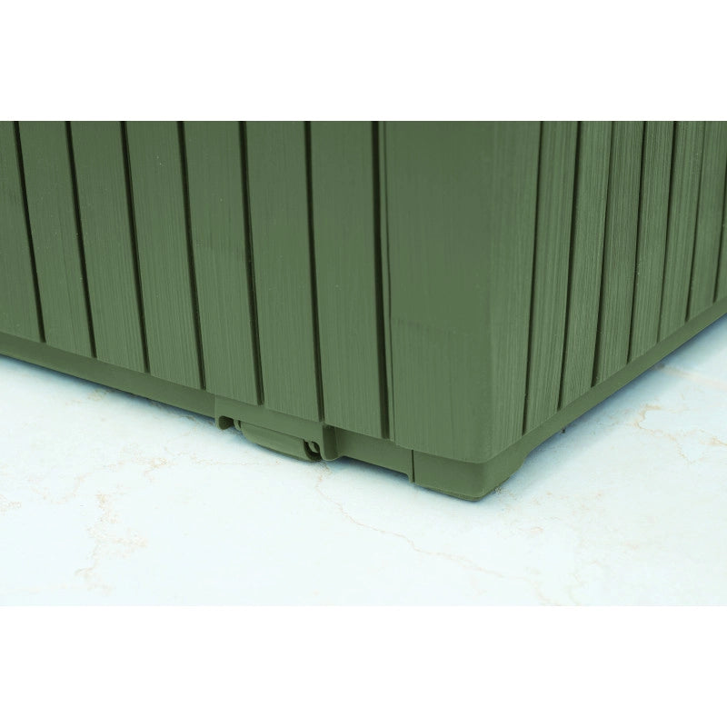 Baule da Esterno Springwood 305L con Ruote e Seduta - Effetto Legno Verde - Keter