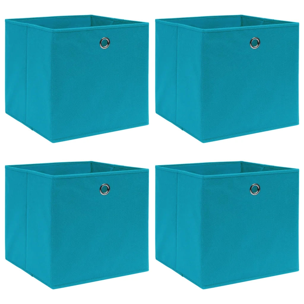 Scatole 4 pz Blu Baby 32x32x32 cm in Tessuto cod mxl 51022