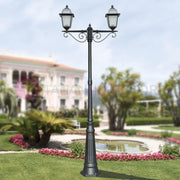 ARTEMIDE ANTRACITE Lampione h. 255 a 2 luci per Esterno Classico Lanterne Quadrate