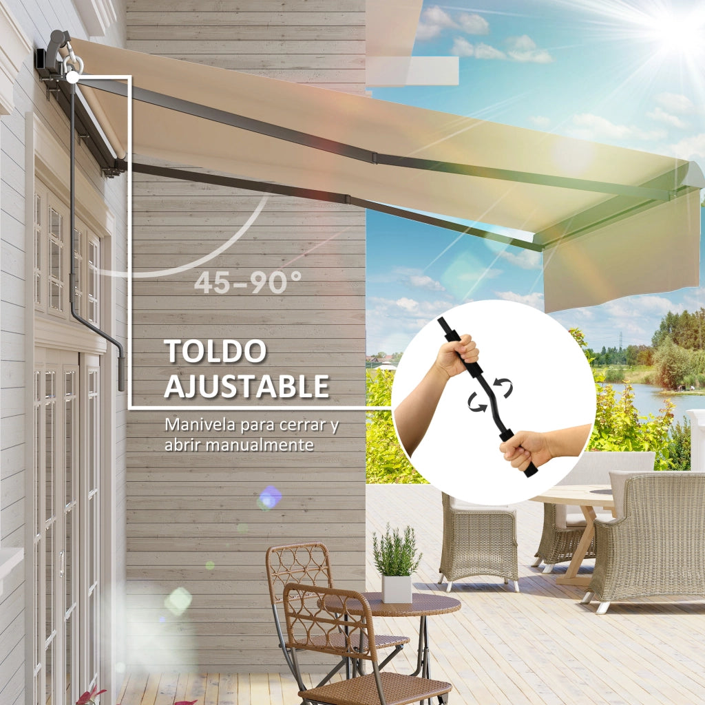 Tenda da Sole Retrattile Manuale con Manovella ¨C Xylo ¨C Crema 295x200 cm Protezione UV