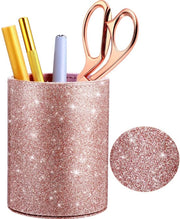 Pen holder con finitura lucida, organizzatore matite, con finitura rosa lucida per donne e ragazze, organizzatore di pennelli per makeup, organizzatore in pelle, contenitore per bicchieri, regalo per ufficio, classe, casa