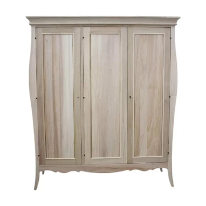Armadio arte povera 3 ante in legno tinta noce 182x64x212 (492) - Mobili 2G