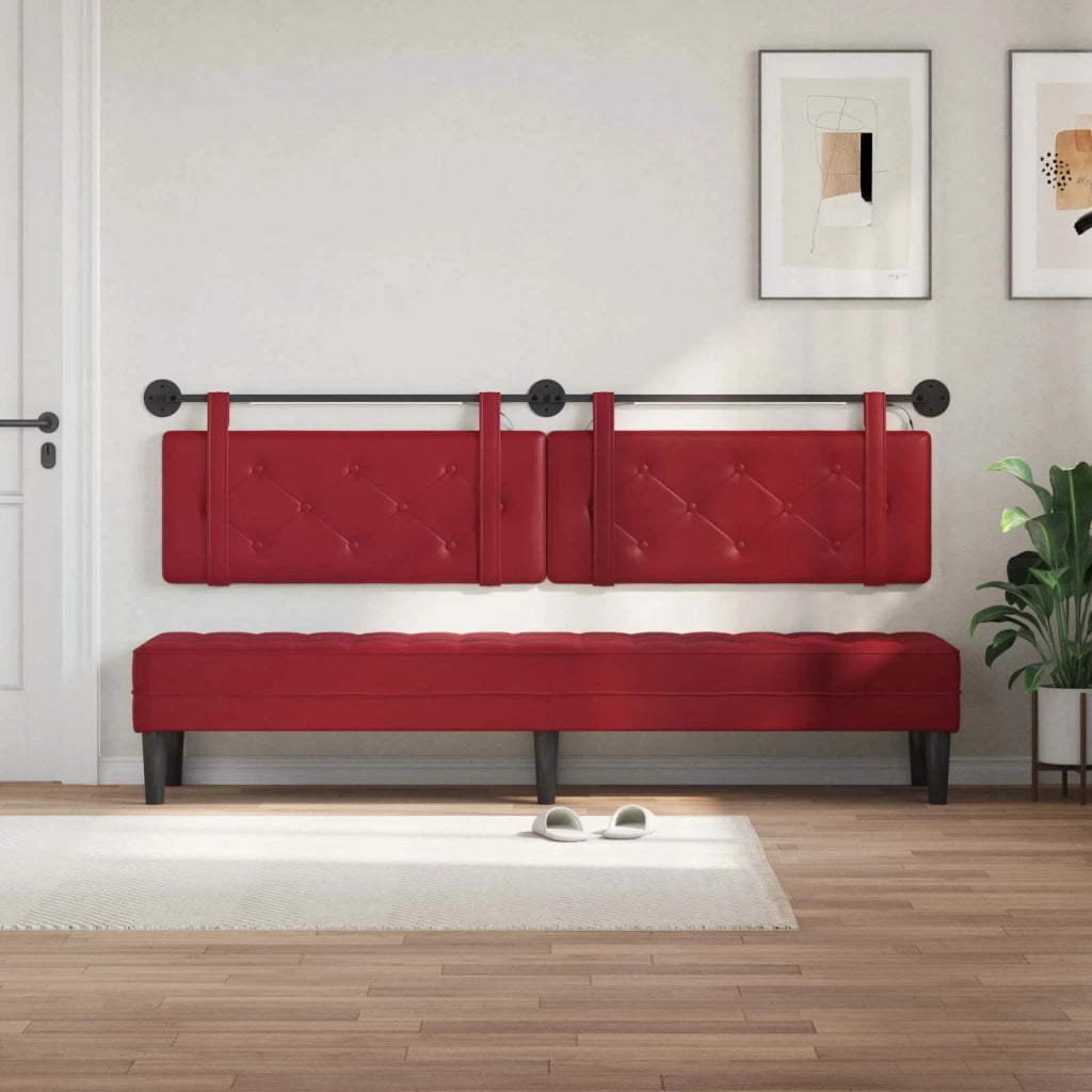Testiera sospesa Con luce LED Rosso Vino Similpelle
