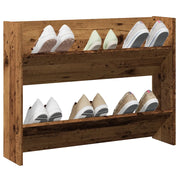 Scarpiera a Muro-Scaffale da Parete per Scarpe Legno Antico 80x18x60 cm in Truciolato