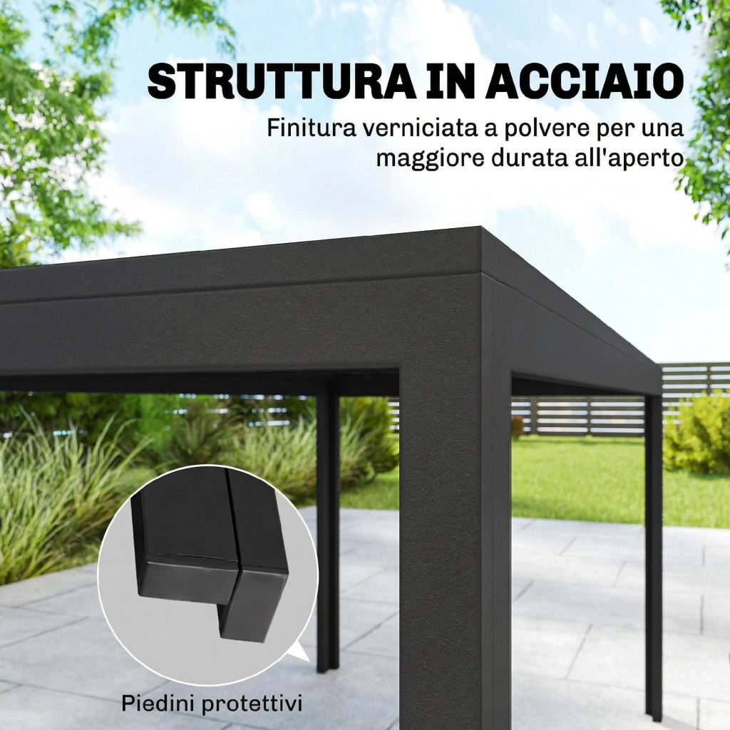 Set da Giardino 6 Persone ¨C zephmum ¨C Tavolo e Sedie con Foro Ombrellone, Nero