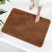 Tappeto per pavimento, 60 x 90 cm, asciugamano per doccia in microfibra morbido, tappeto antiscivolo per bagno, soggiorno (marrone chiaro)