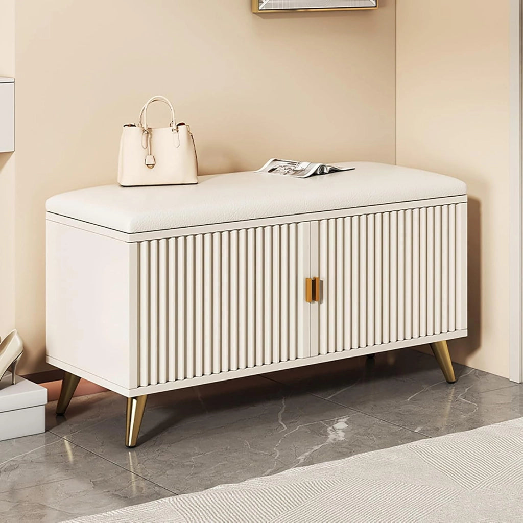 scarpiera Panca scarpiera Premium con Anta e scarpiera Moderna e Sottile Nascosta in Oro Nero | Organizzatore di Scarpe per Tacchi Alti, ingressi, corridoi