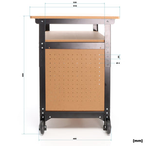 Banco da lavoro portatile 68x50x66-82 cm Tavolo da lavoro con altezza regolabile e 2 ripiani
