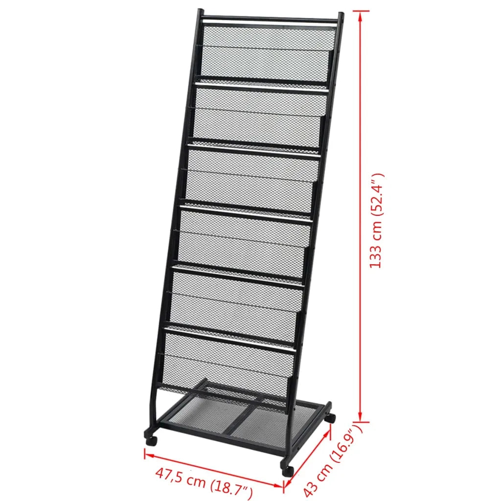 Portariviste 47,5x43x133 cm Nero A4 CFW9543972