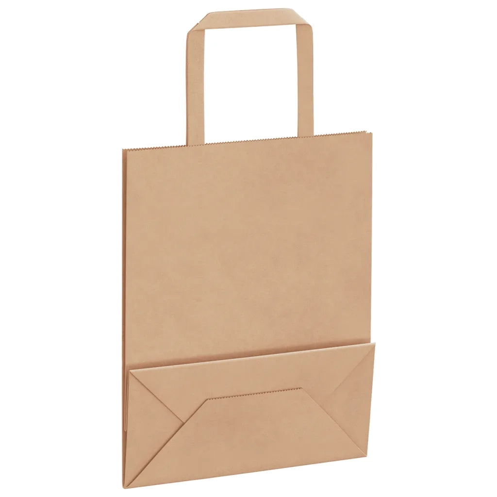 Sacchetti di Carta 250 pz con Manici Marrone 18x8x22 cm CFW5011936