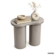 Tavolino da salotto moderno CUBE 41 cm grigio con doppia base cilindrica