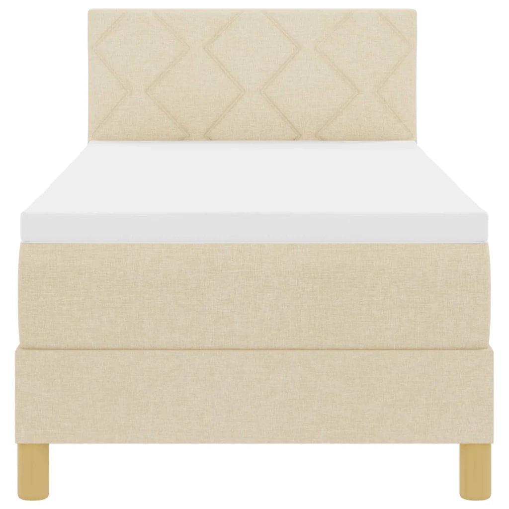 Letto a Sorgente LED con strisce LED Crema 80 x 200 cm Tessuto 3342476