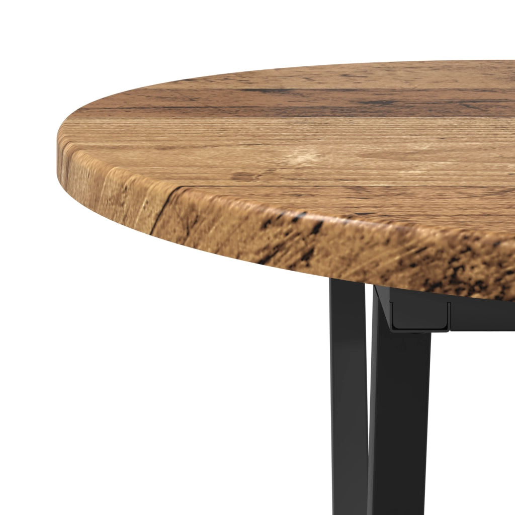 Tavolino da caffÃ¨  in legno riciclato 80x40x40,5 cm in legno ingegnerizzato e metallo