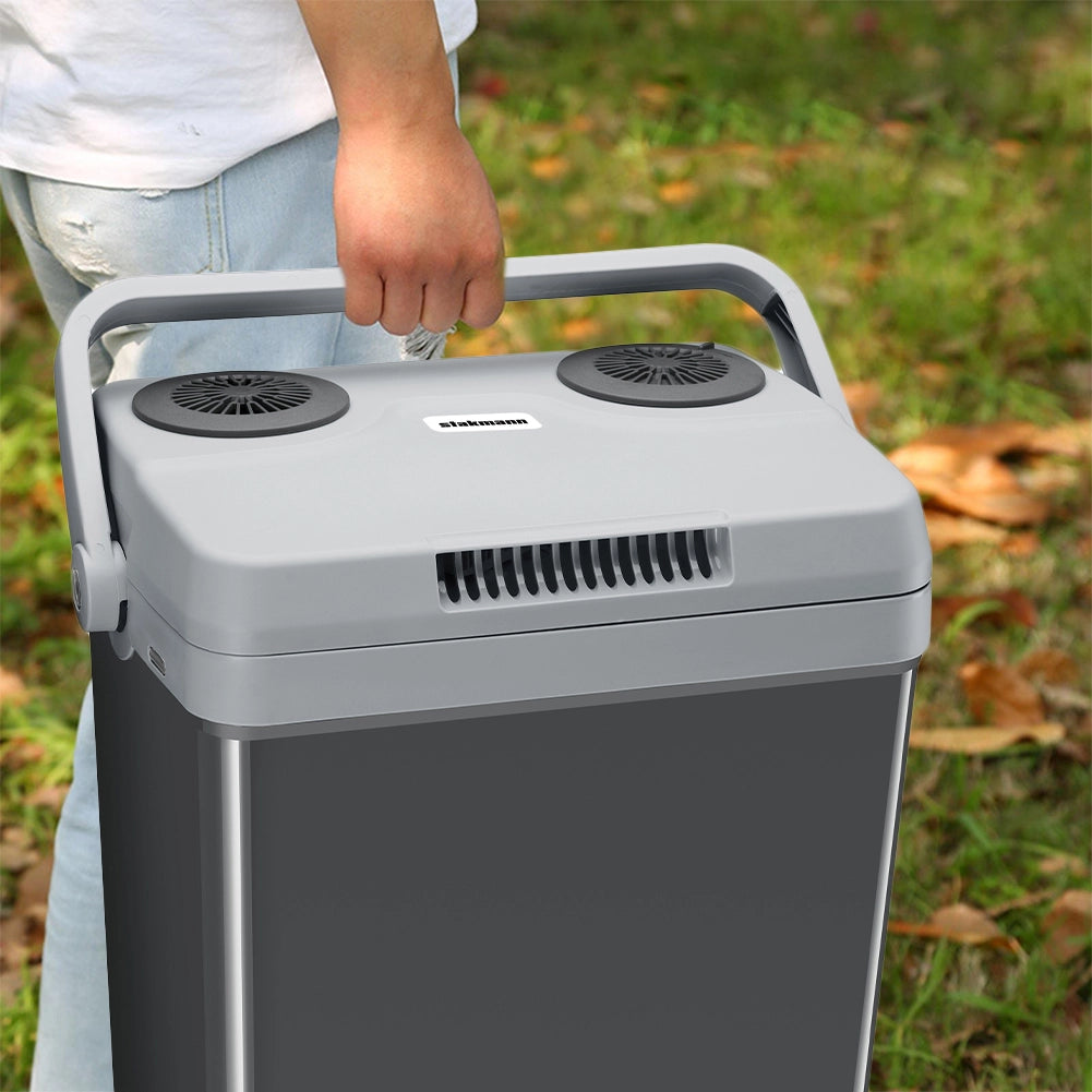 Frigorifero Elettrico Portatile 32 L a Pozzetto Caldo e Freddo Grigio Spina 230V e 12V Grigio