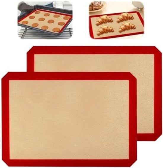 Set di 2 Piastre in Silicone per Cottura - Resistente al Calore & Antiforatura
