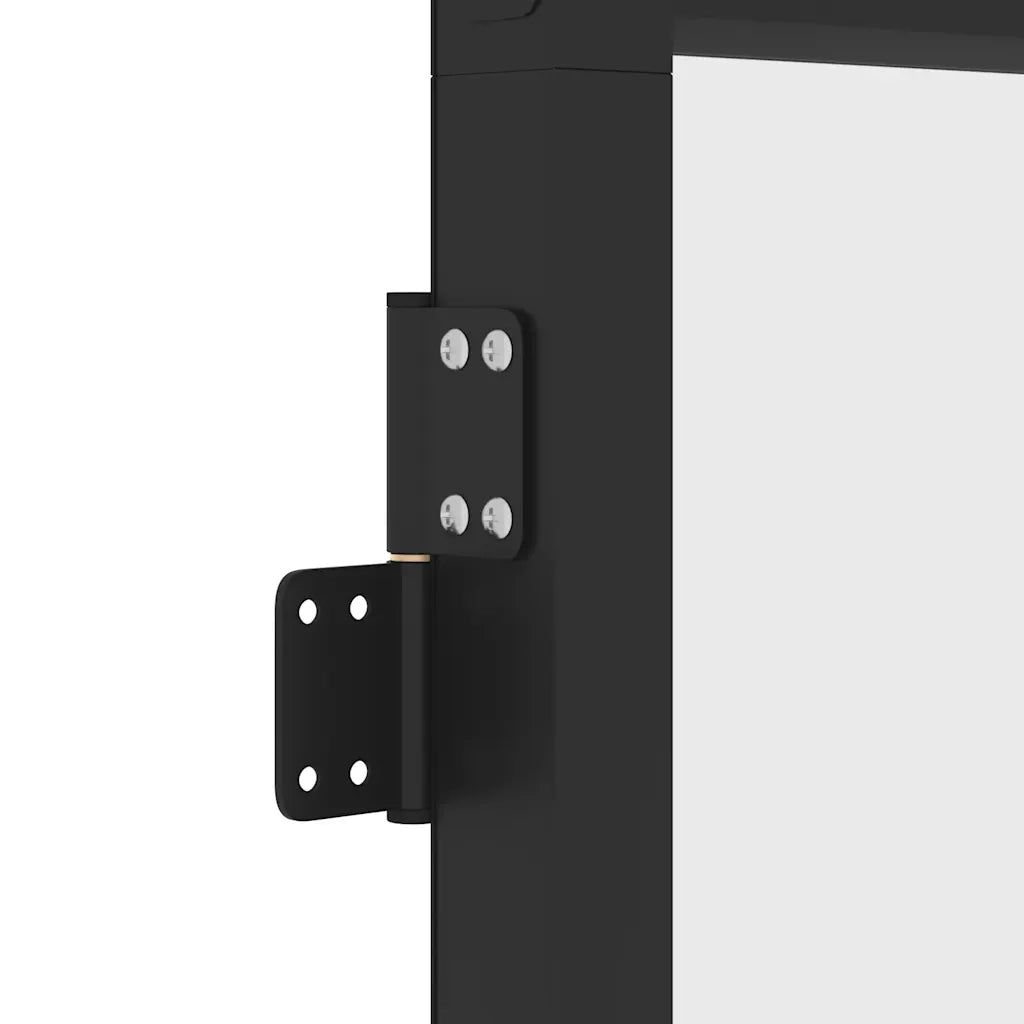 Porta Interni Sottile Nera 76x201,5cm Vetro Temperato Alluminio 155125