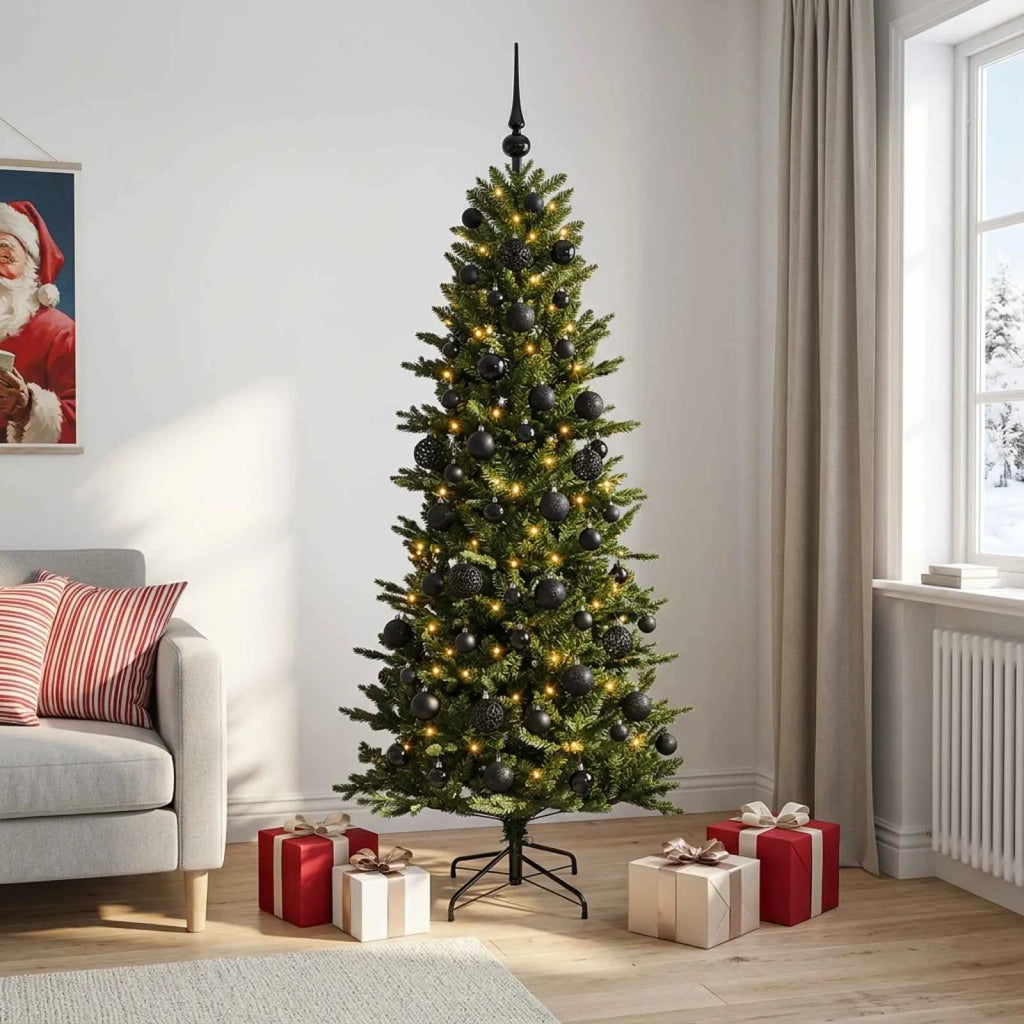 Albero di Natale artificiale con palline 180 cm 300 LED 3466376
