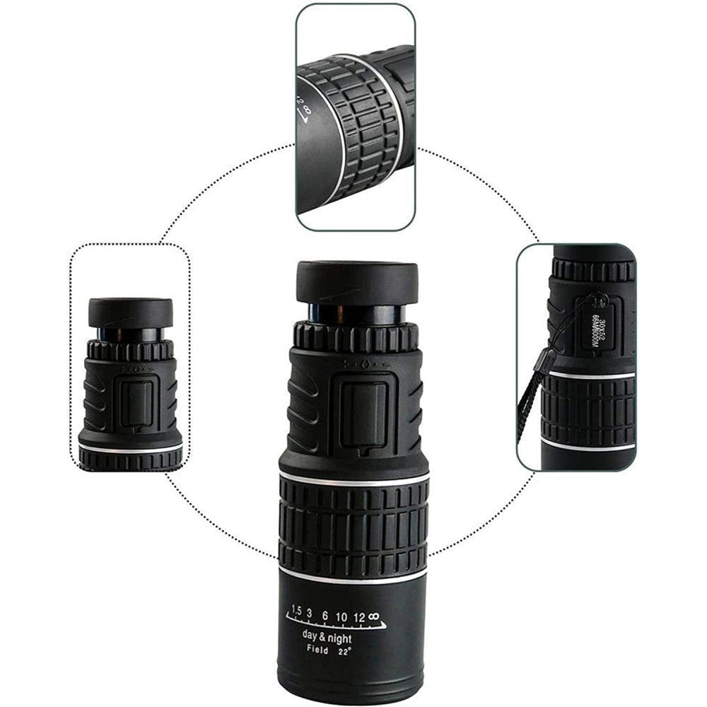 Trade Shop - Monocolo 30x52 Cannocchiale Zoom Ingrandimento Custodia Campeggio Stadio Teatro -