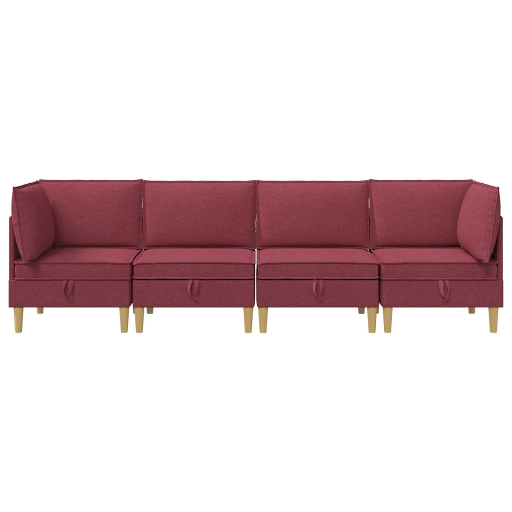 Set di divani modulari con spazio di archiviazione 4 pcs