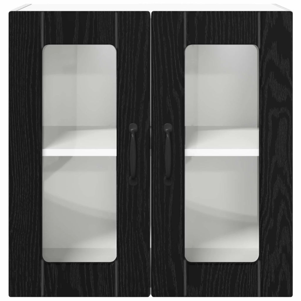 Mobile in vetro da parete LUCCA Rovere Nero 60 x 31 x 60 cm